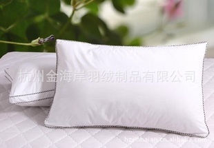 批发采购枕芯、保健枕-工厂直销 黑边立体枕头全棉枕头枕芯 单人羽丝绒枕 秋季冬季.
